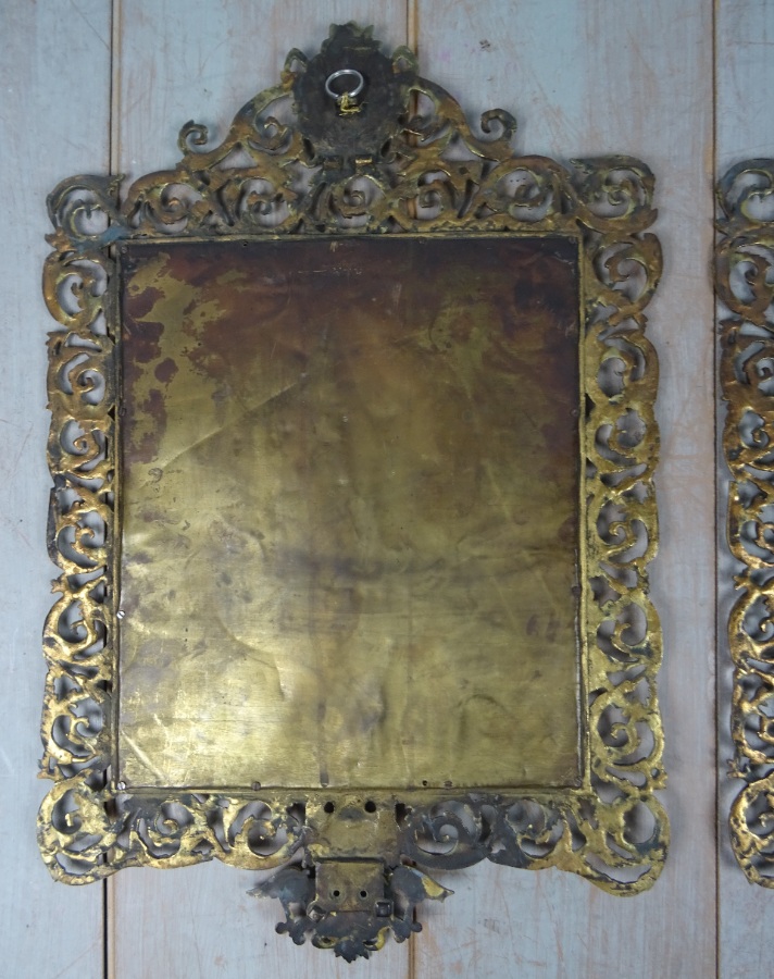 Pair of Victorian brass wall mirrors (3).JPG